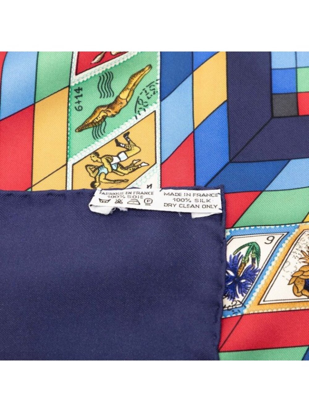 ★SOLD★ Hermes Carre 90 Correspondanc Scarf Navy Multicolor Silk - Picture 7 of 7